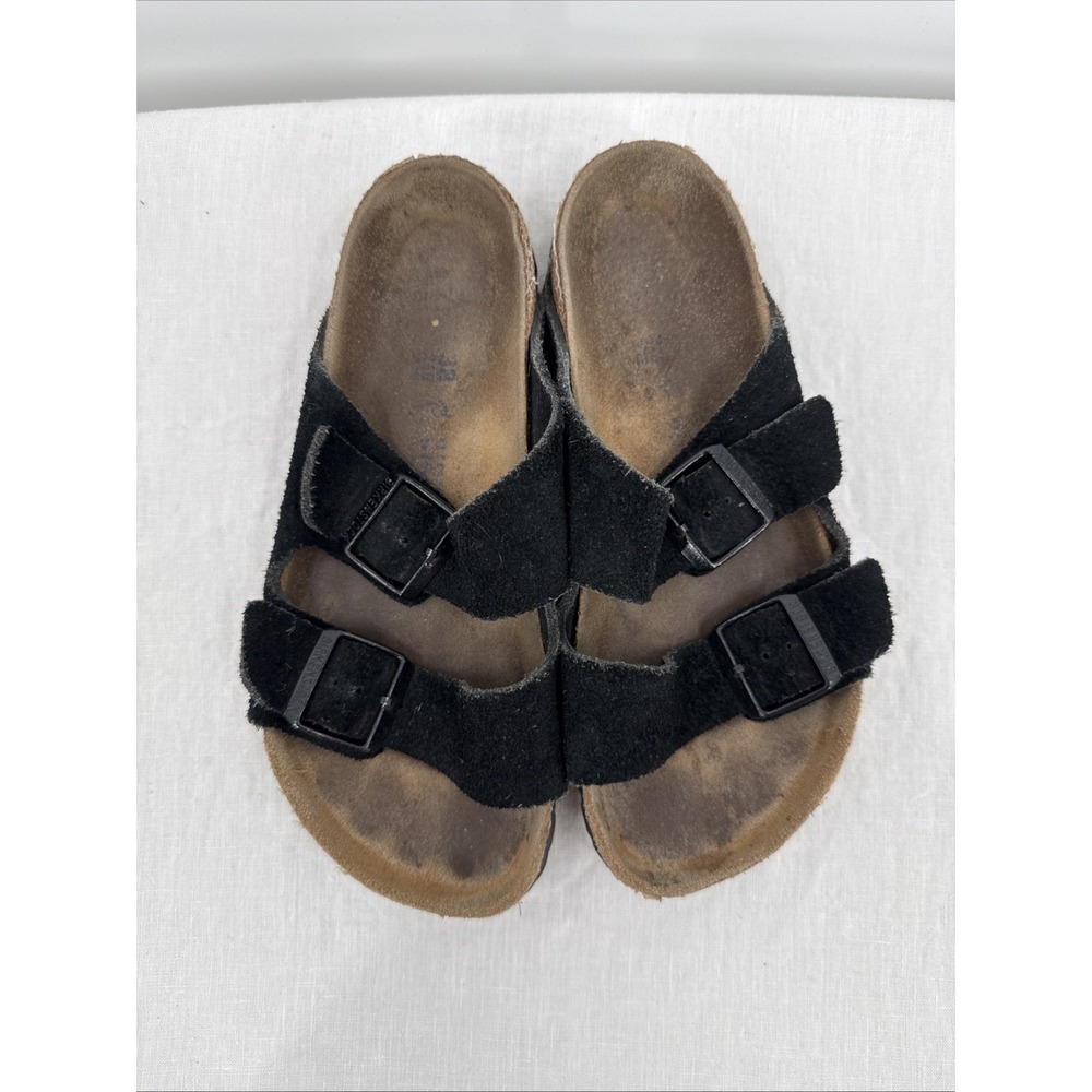 Birkenstock Womens Black Suede Arizona Classic Sandal Size 38/7.5 Boho Comfort - Picture 2 of 7